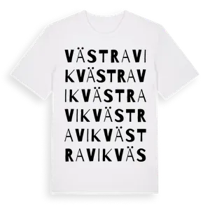 Västra Vik ordlek t-shirt – ekologisk bomull t-shirt från Pinshirt