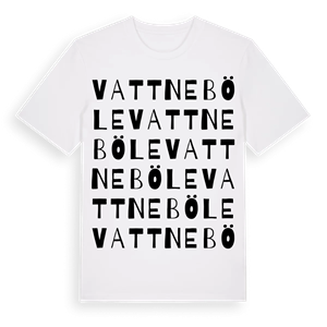 Vattneböle ordlek t-shirt – ekologisk bomull t-shirt från Pinshirt
