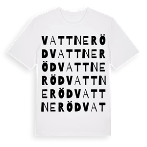 Vattneröd ordlek t-shirt – ekologisk bomull t-shirt från Pinshirt