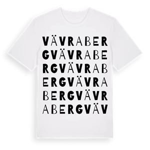 Vävra berg ordlek t-shirt – ekologisk bomull t-shirt från Pinshirt