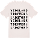 Vintage White t-shirt med Vedbladstorp ordlek t-shirt