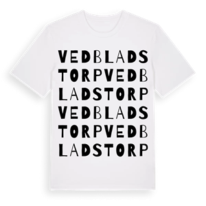 Vedbladstorp ordlek t-shirt – ekologisk bomull t-shirt från Pinshirt