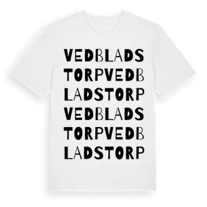 Vedbladstorp ordlek t-shirt – ekologisk bomull t-shirt från Pinshirt