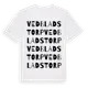White t-shirt med Vedbladstorp ordlek t-shirt