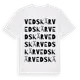 White t-shirt med Vedskär ordlek t-shirt