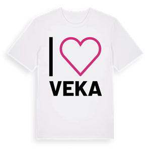 Jag älskar Veka t-shirt stort tryck – ekologisk bomull t-shirt från Pinshirt
