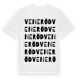 White t-shirt med Veneröd ordlek t-shirt