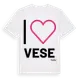 White t-shirt med Jag älskar Vese t-shirt stort tryck