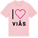 Pink Cotton t-shirt med Jag älskar Viås t-shirt stort tryck