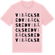Pink Cotton t-shirt med Vibäcksred ordlek t-shirt