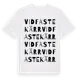 White t-shirt med Vidfastekärr ordlek t-shirt