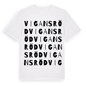Vigansröd ordlek t-shirt – ekologisk bomull t-shirt från Pinshirt