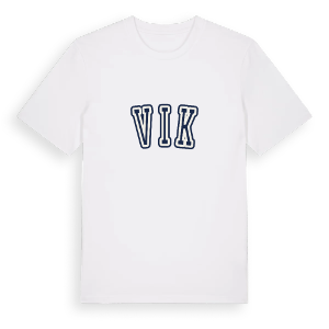 Vik college t-shirt – ekologisk bomull t-shirt från Pinshirt
