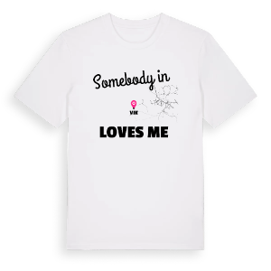 Någon i Vik älskar mig t-shirt – ekologisk bomull t-shirt från Pinshirt