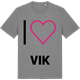 Mid Heather Gray t-shirt med Jag älskar Vik t-shirt stort tryck