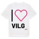 White t-shirt med Jag älskar Vilg t-shirt stort tryck