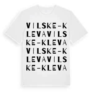 Vilske-Kleva ordlek t-shirt – ekologisk bomull t-shirt från Pinshirt