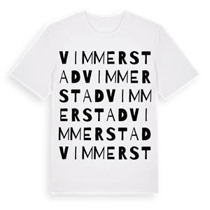 Vimmerstad ordlek t-shirt – ekologisk bomull t-shirt från Pinshirt
