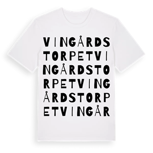 Vingårdstorpet ordlek t-shirt – ekologisk bomull t-shirt från Pinshirt