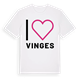 White t-shirt med Jag älskar Vinges t-shirt stort tryck