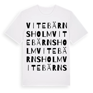 Vitebärnsholm ordlek t-shirt – ekologisk bomull t-shirt från Pinshirt