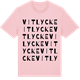 Pink Cotton t-shirt med Vitlycke ordlek t-shirt
