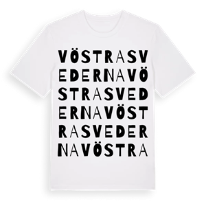 Vöstra Svederna ordlek t-shirt – ekologisk bomull t-shirt från Pinshirt