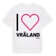 White t-shirt med Jag älskar Vräland t-shirt stort tryck