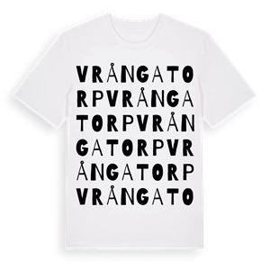 Vrångatorp ordlek t-shirt – ekologisk bomull t-shirt från Pinshirt