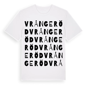 Vrångeröd ordlek t-shirt – ekologisk bomull t-shirt från Pinshirt