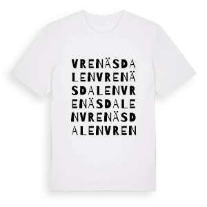 Vrenäsdalen ordlek t-shirt – ekologisk bomull t-shirt från PinShirt