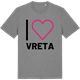 Mid Heather Gray t-shirt med Jag älskar Vreta t-shirt stort tryck