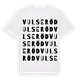 White t-shirt med Vulseröd ordlek t-shirt