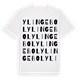 White t-shirt med Ylingebol ordlek t-shirt