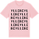 Pink Cotton t-shirt med Yllene ordlek t-shirt