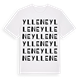White t-shirt med Yllene ordlek t-shirt