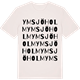 Vintage White t-shirt med Ymsjöholm ordlek t-shirt