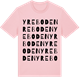 Pink Cotton t-shirt med Yreboden ordlek t-shirt