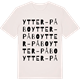 Vintage White t-shirt med Ytter-Påbo ordlek t-shirt