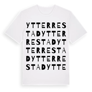 Ytter Restad ordlek t-shirt – ekologisk bomull t-shirt från Pinshirt
