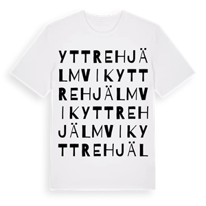 Yttre Hjälmvik ordlek t-shirt – ekologisk bomull t-shirt från Pinshirt