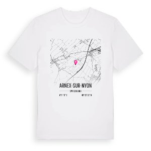 Arnex-sur-Nyon karta t-shirt – ekologisk bomull t-shirt från Pinshirt