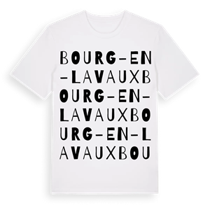 Bourg-en-Lavaux ordlek t-shirt – ekologisk bomull t-shirt från Pinshirt