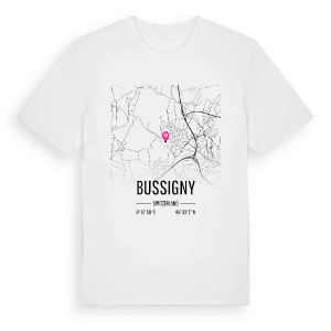 Bussigny karta t-shirt – ekologisk bomull t-shirt från Pinshirt