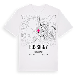 Bussigny karta t-shirt – ekologisk bomull t-shirt från Pinshirt