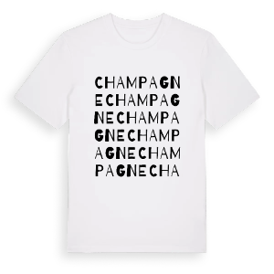 Champagne ordlek t-shirt – ekologisk bomull t-shirt från Pinshirt