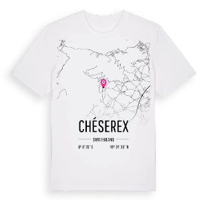 Chéserex karta t-shirt – ekologisk bomull t-shirt från Pinshirt