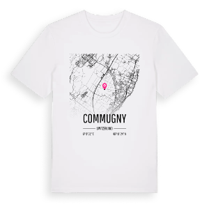 Commugny karta t-shirt – ekologisk bomull t-shirt från Pinshirt