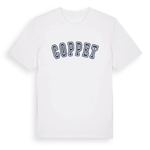 Coppet college t-shirt – ekologisk bomull t-shirt från Pinshirt