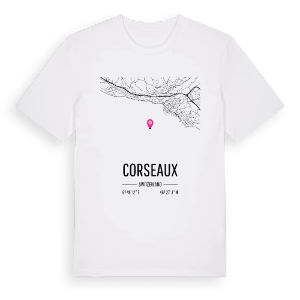 Corseaux karta t-shirt – ekologisk bomull t-shirt från Pinshirt